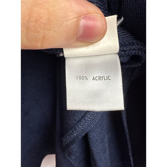 Women’s Howard Wolf Escape Size Large Navy Blue Long Sleeve Sweater with Cream S - Picture 4 of 5